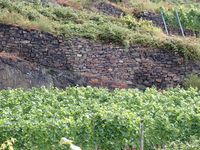 ausgebesserte, rekonstruierte Weinbergsmauer